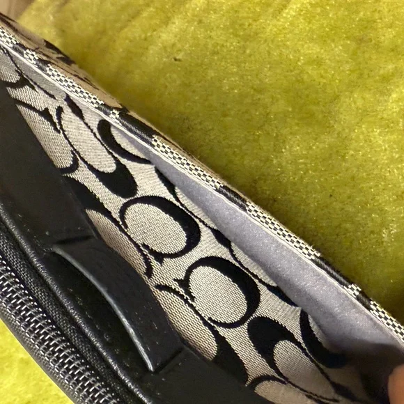 Coach Black and Grey Signature Wristlet - Very Well Loved Like New. - Picture 4 of 5